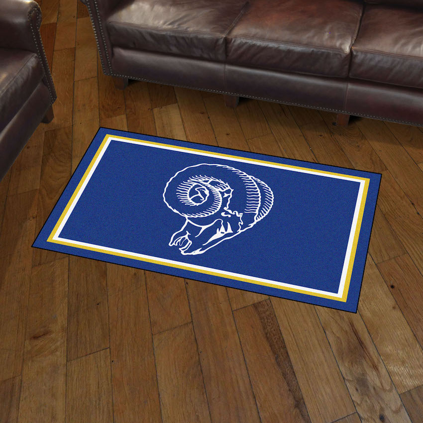 Los Angeles Rams Vintage 3x5 Area Rug Throwback Logo