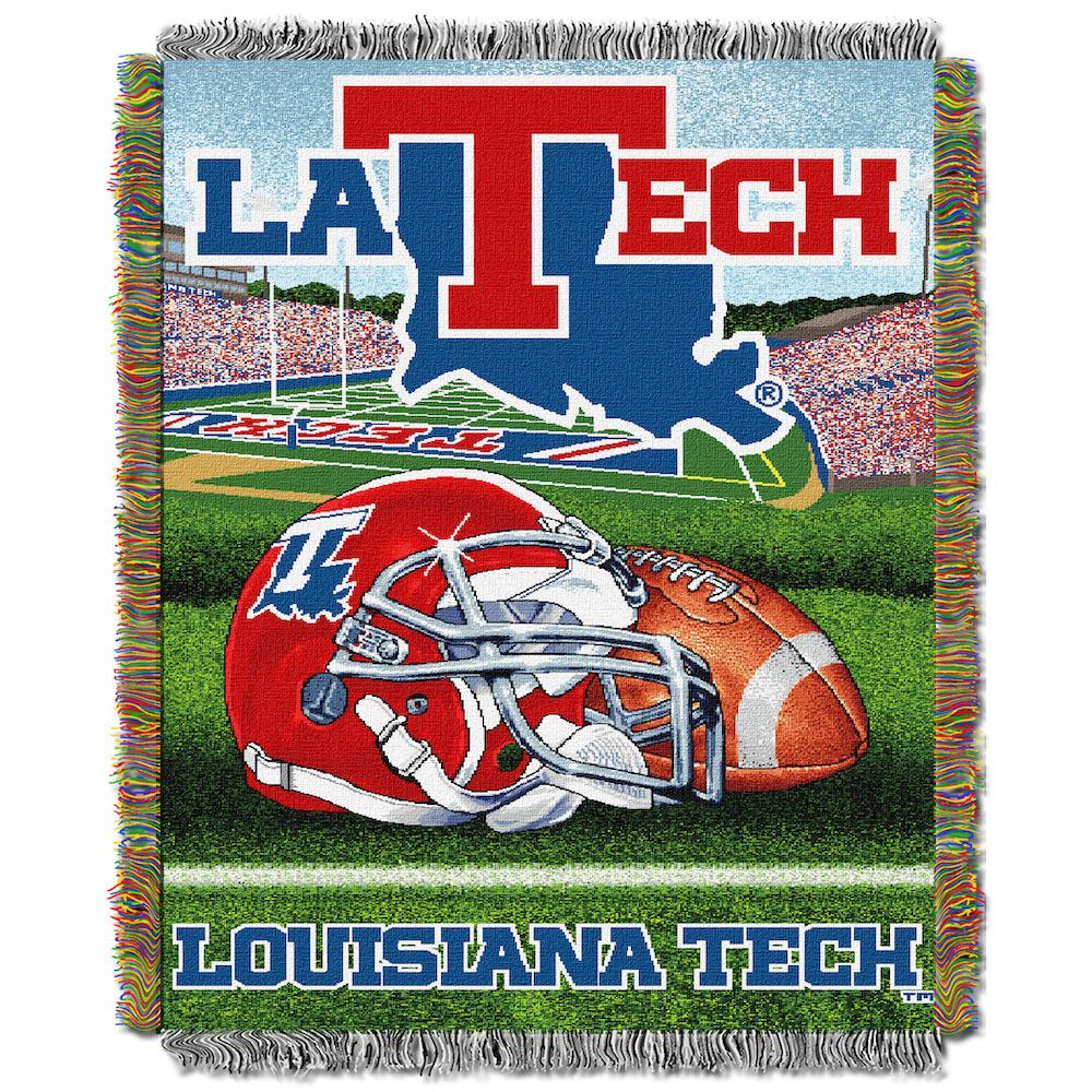 Louisiana Tech Bulldogs Home Field Advantage Series Tapestry Blanket 48 x 60