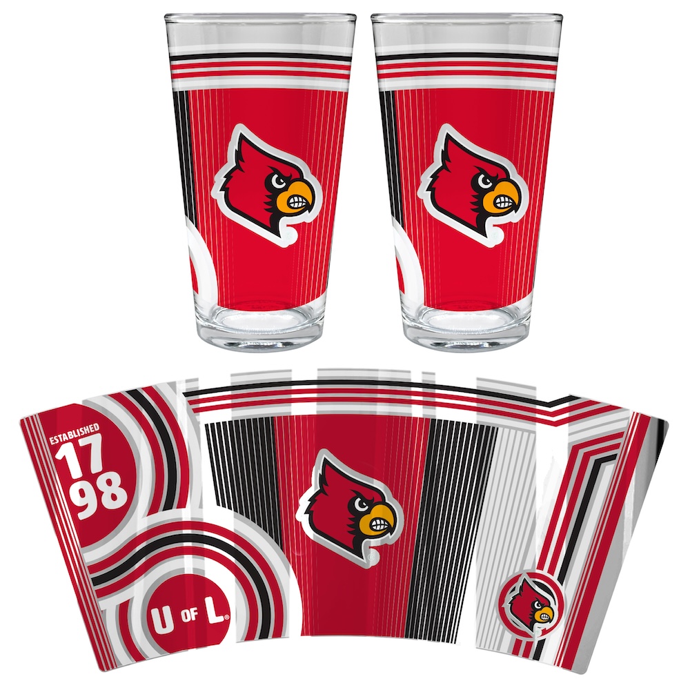 Louisville Cardinals COOL VIBES 2 pc Pint Glass Set