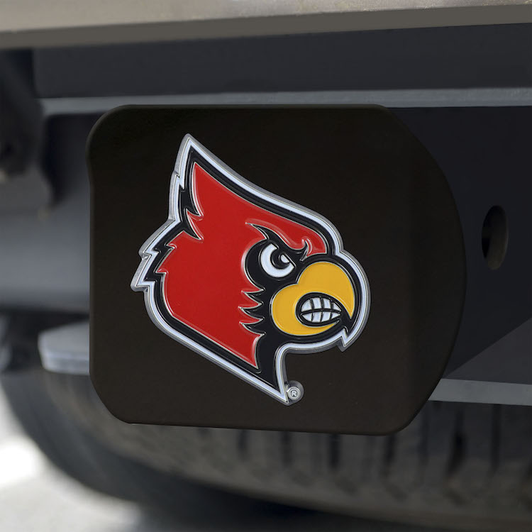 Louisville Cardinals Black and Color Trailer Hitch Cover