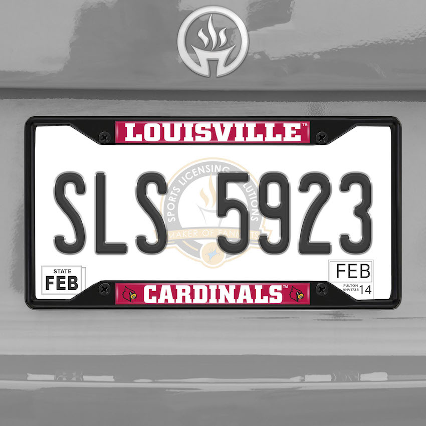 Louisville Cardinals Black License Plate Frame