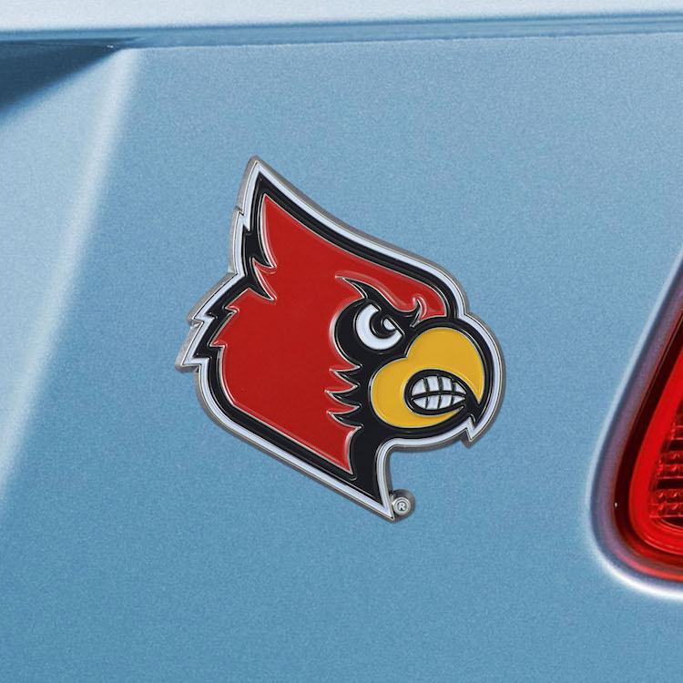 Louisville Cardinals Color Metal Auto Emblem