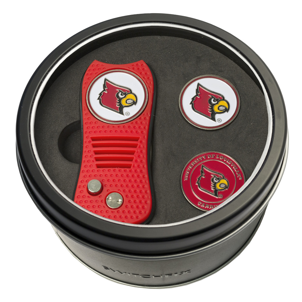 Louisville Cardinals Switchblade Divot Tool and 2 Ball Marker Gift Pack