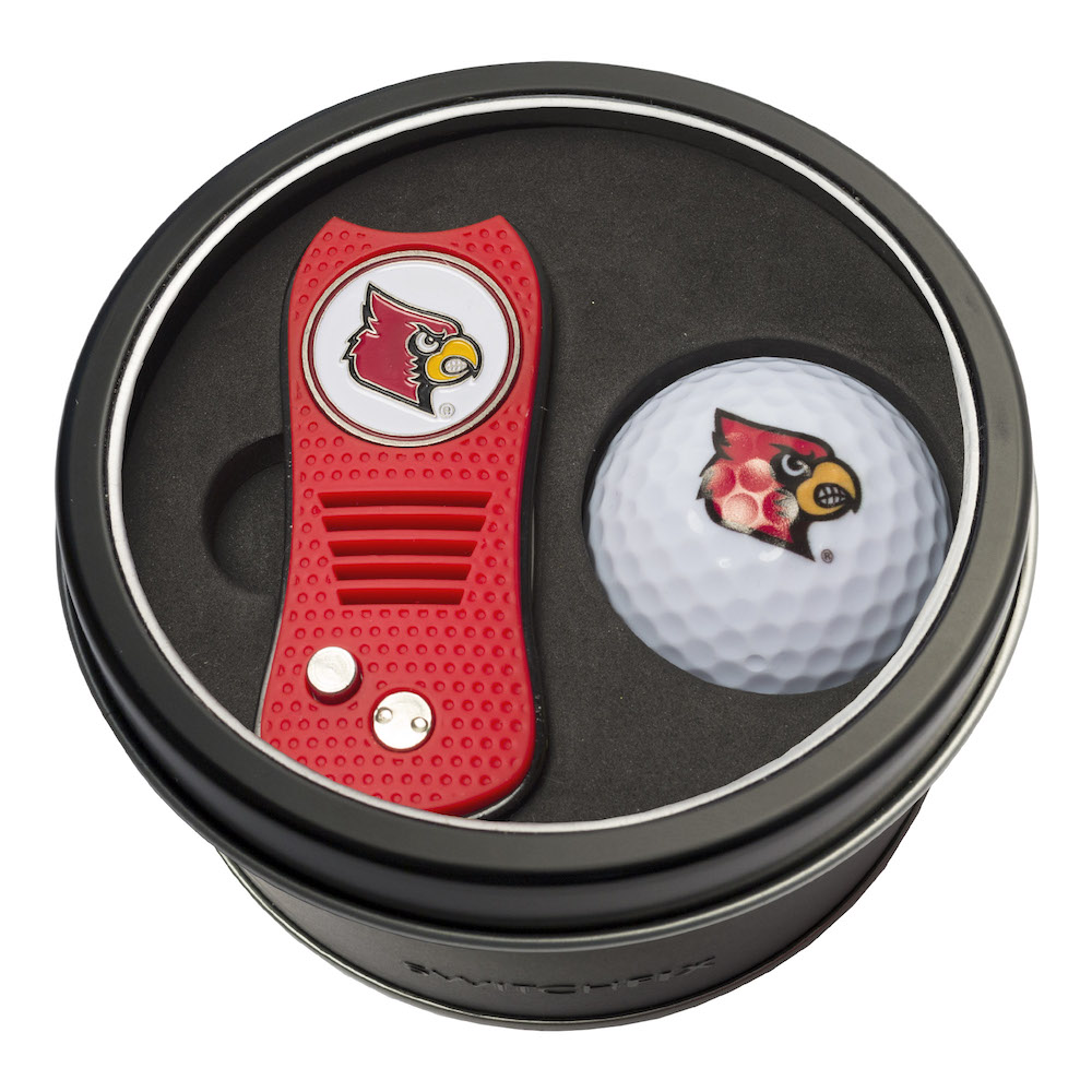 Louisville Cardinals Switchblade Divot Tool and Golf Ball Gift Pack