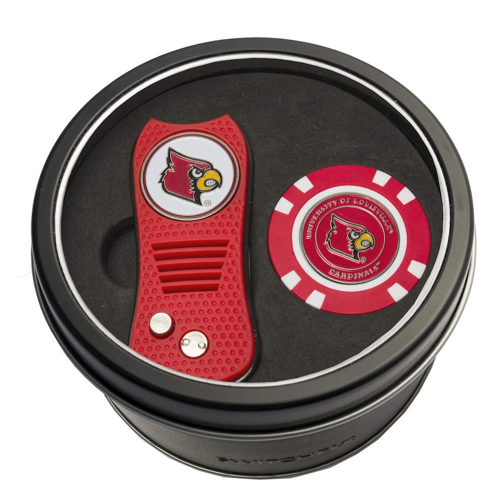 Louisville Cardinals Switchblade Divot Tool and Golf Chip Gift Pack