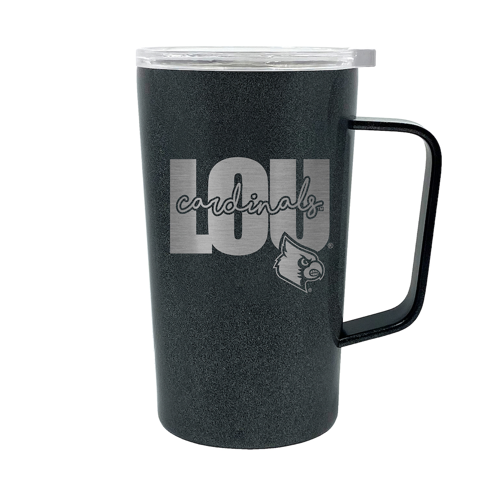 Louisville Cardinals 18 oz HUSTLE Travel Mug - ONYX