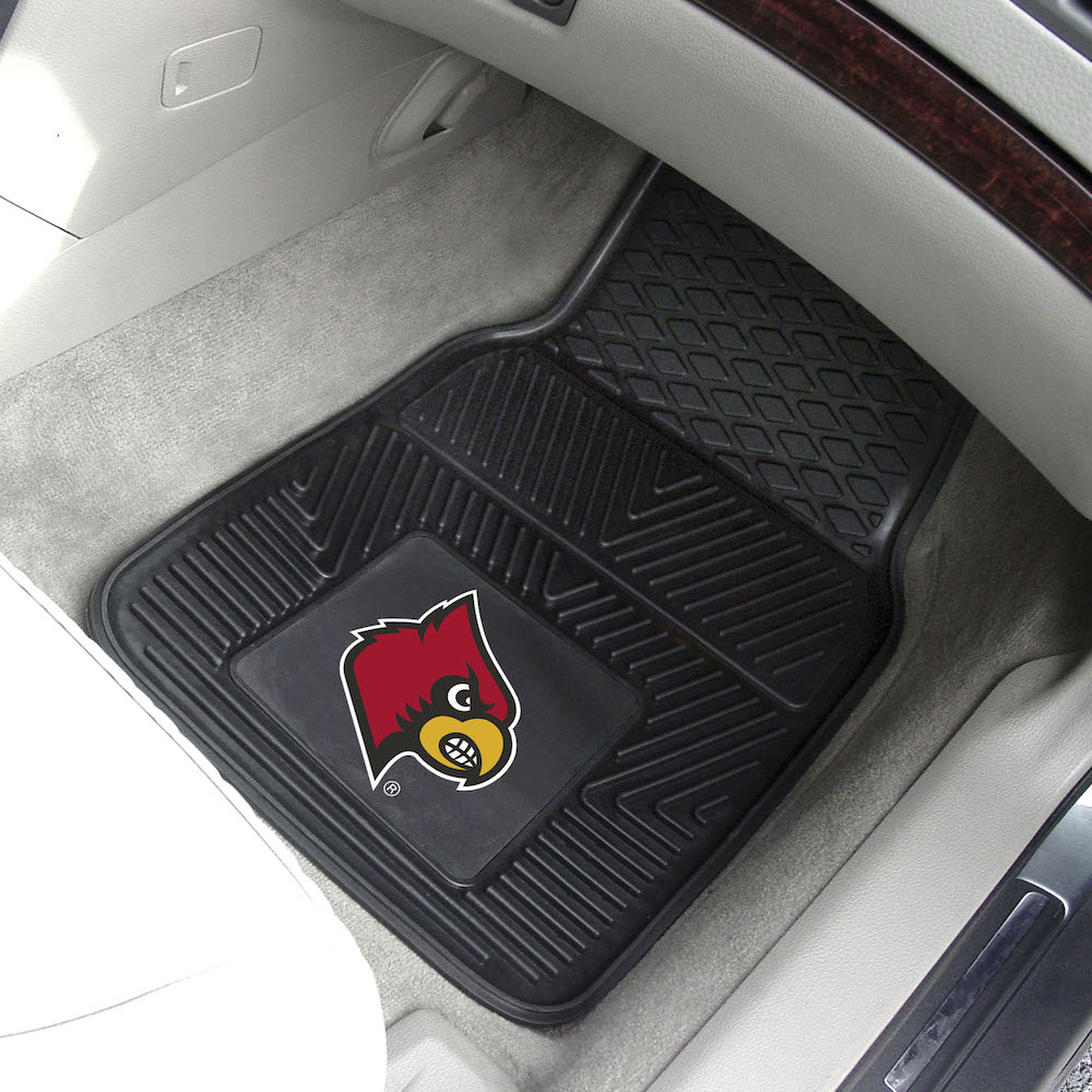 Louisville Cardinals Car Floor Mats 18 x 27 Heavy Duty Vinyl Pair