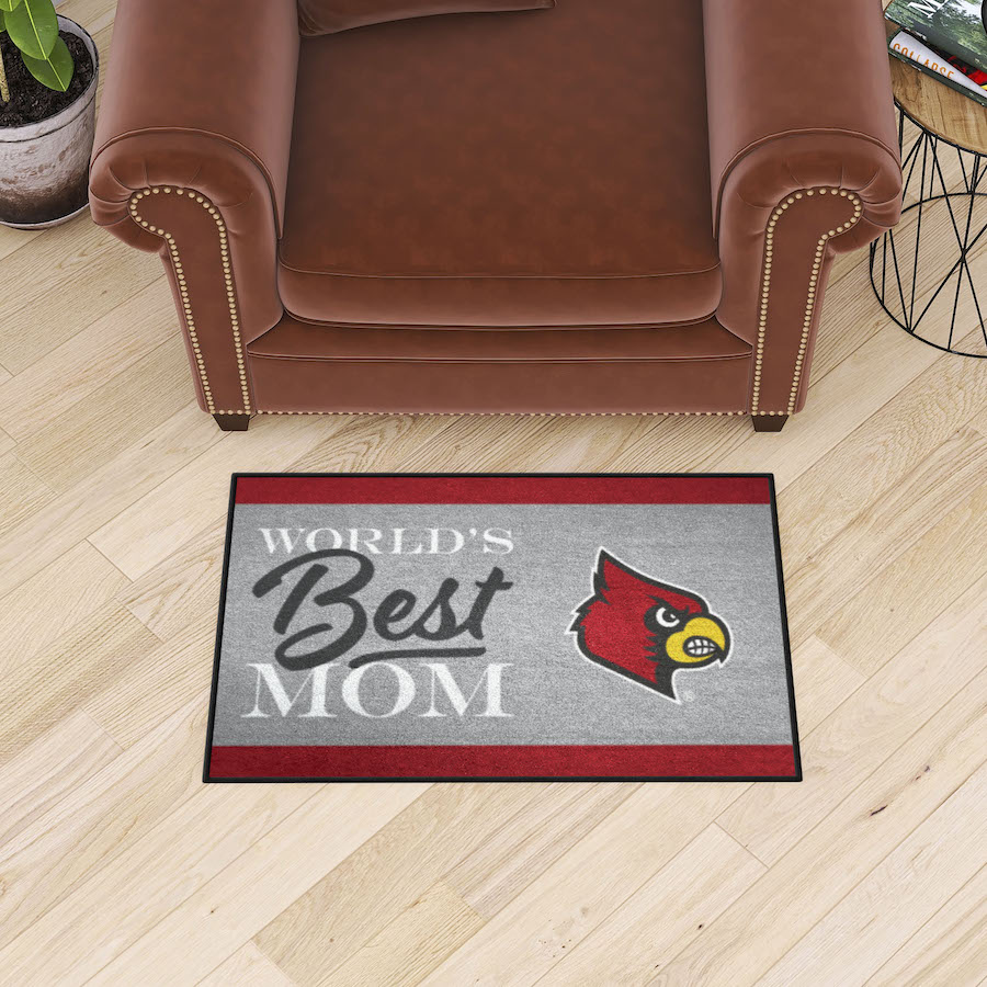 Louisville Cardinals 20 x 30 WORLDS BEST MOM Floor Mat