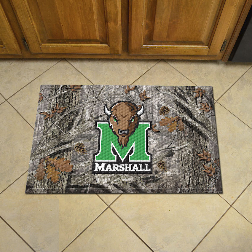 Marshall Thundering Herd Camo Style SCRAPER Door Mat