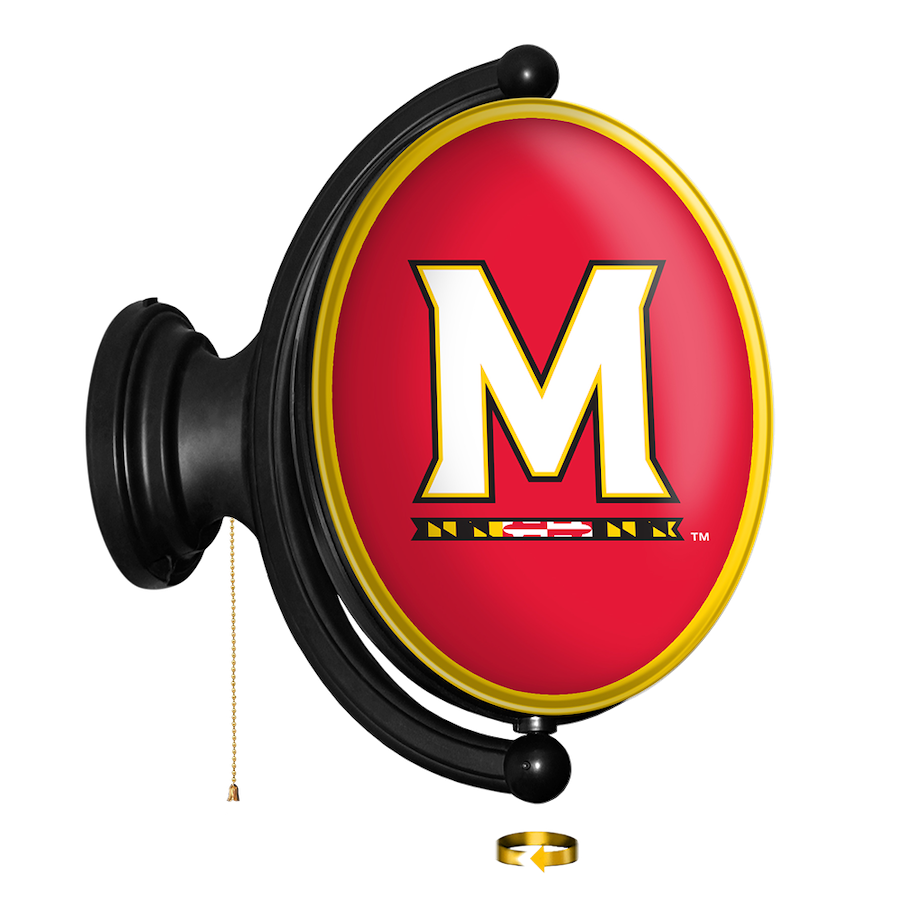 Maryland Terrapins LED Rotating Wall Sign ~ OVAL