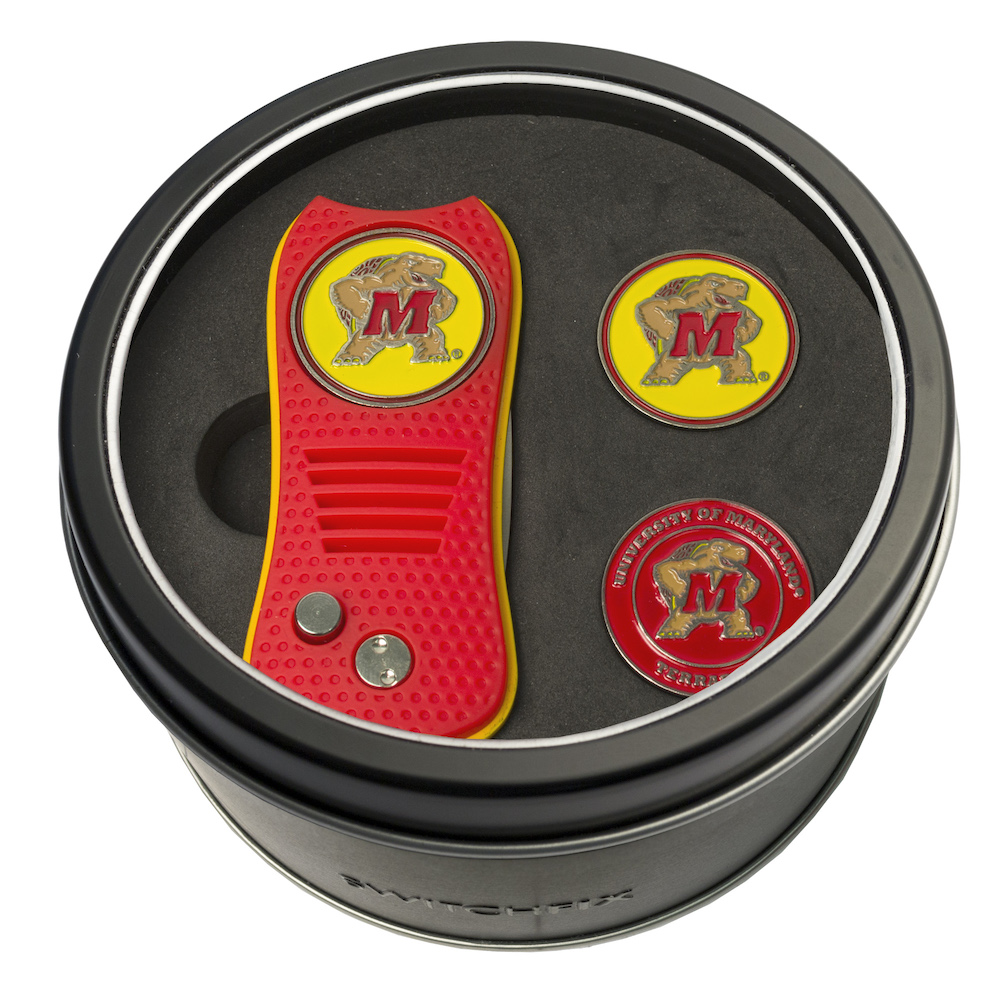 Maryland Terrapins Switchblade Divot Tool and 2 Ball Marker Gift Pack