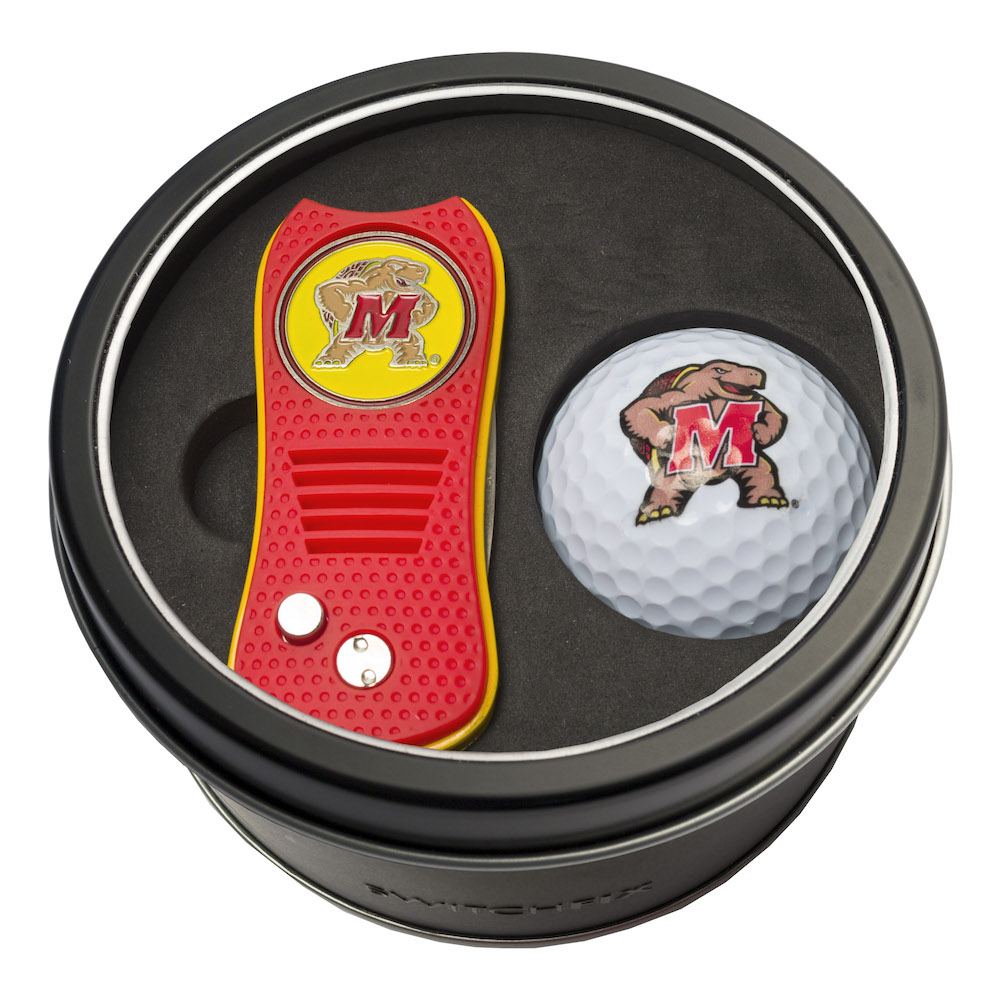 Maryland Terrapins Switchblade Divot Tool and Golf Ball Gift Pack