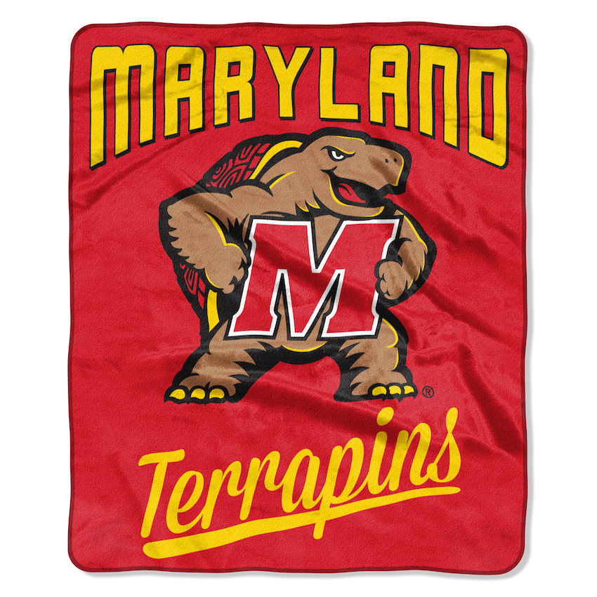 Maryland Terrapins Plush Fleece Raschel Blanket 50 x 60