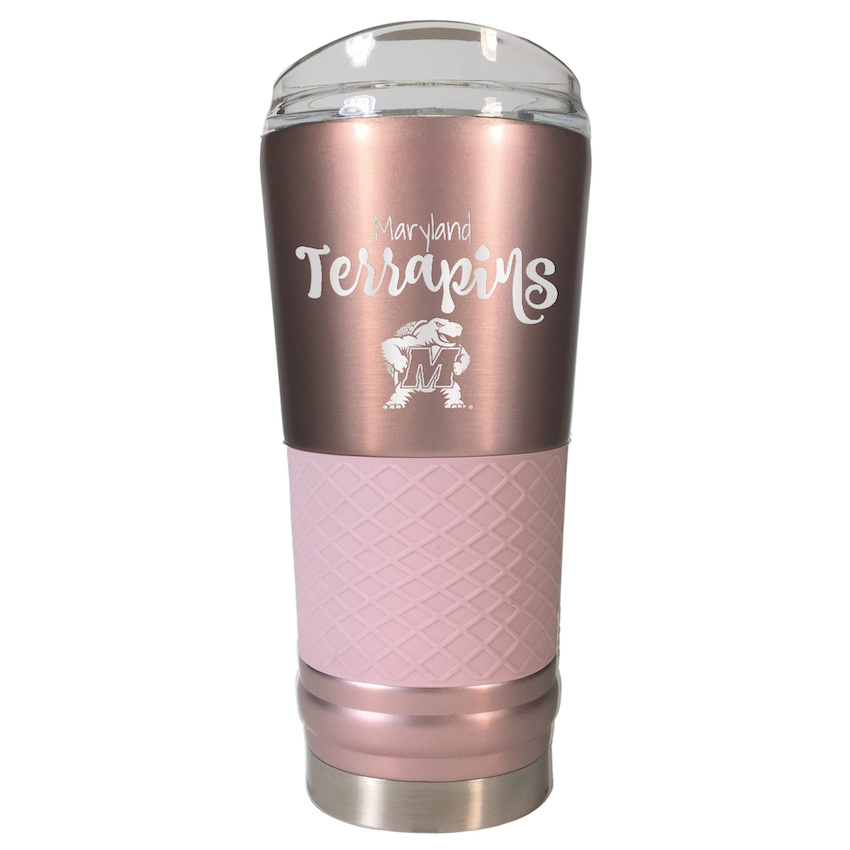 Maryland Terrapins 24 oz Rose Gold Draft Travel Tumbler