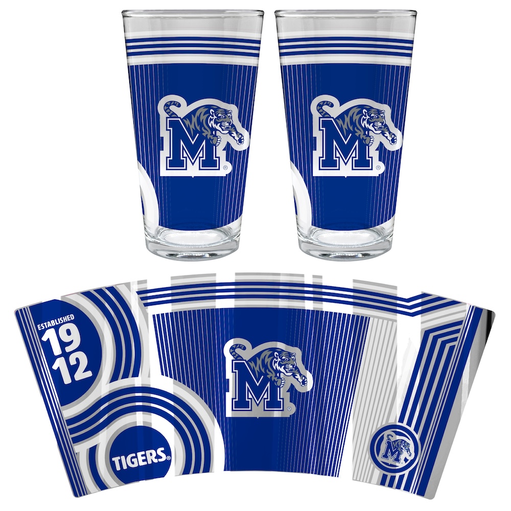 Memphis Tigers COOL VIBES 2 pc Pint Glass Set