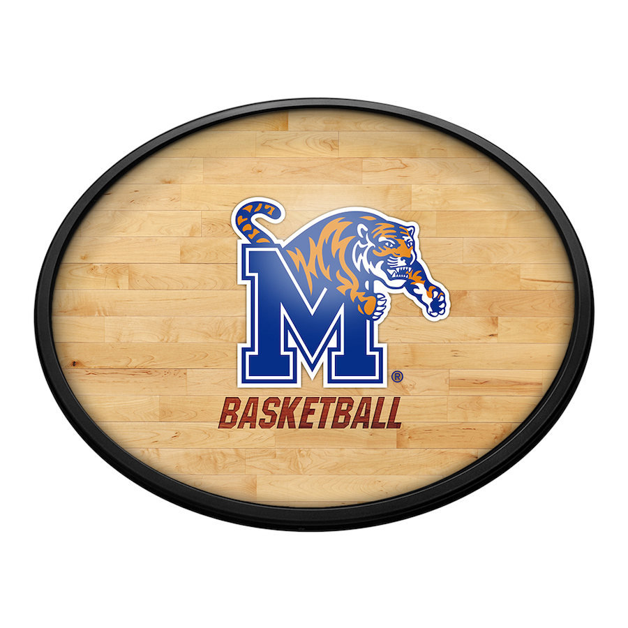 Memphis Tigers HARDWOOD Slimline LED Wall Sign ~ OVAL