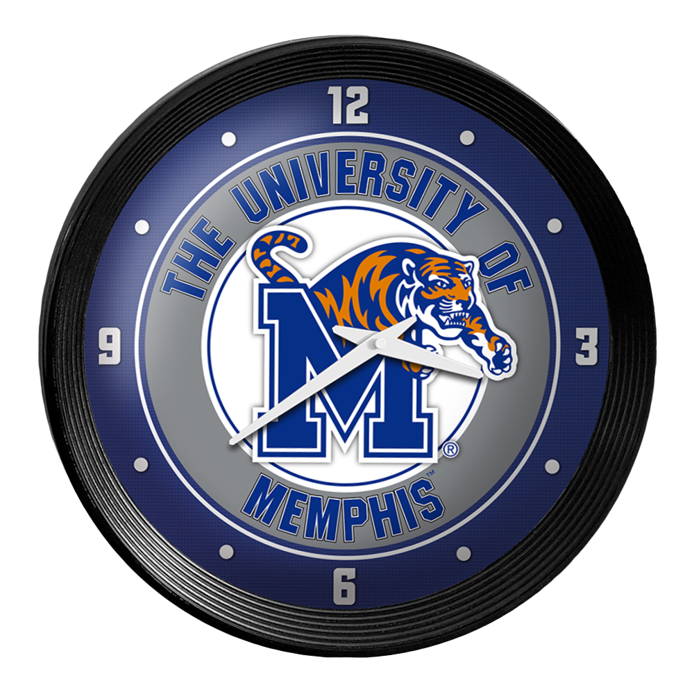 Memphis Tigers Ribbed Frame Wall Clock