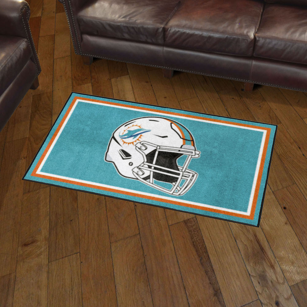 Miami Dolphins 3x5 Area Rug - Helmet Logo