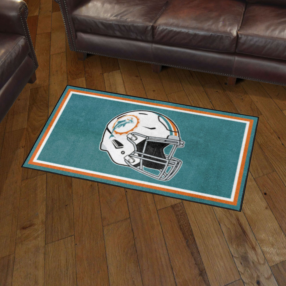 Miami Dolphins 3x5 Area Rug - Throwback Helmet Logo