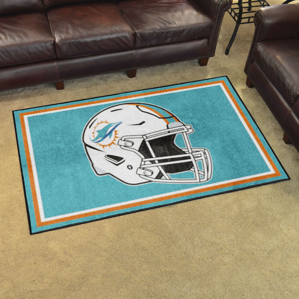 Miami Dolphins 4x6 Area Rug - Helmet Logo