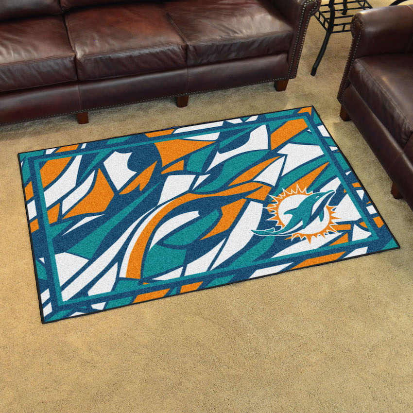 Miami Dolphins 4x6 Quick Snap Area Rug