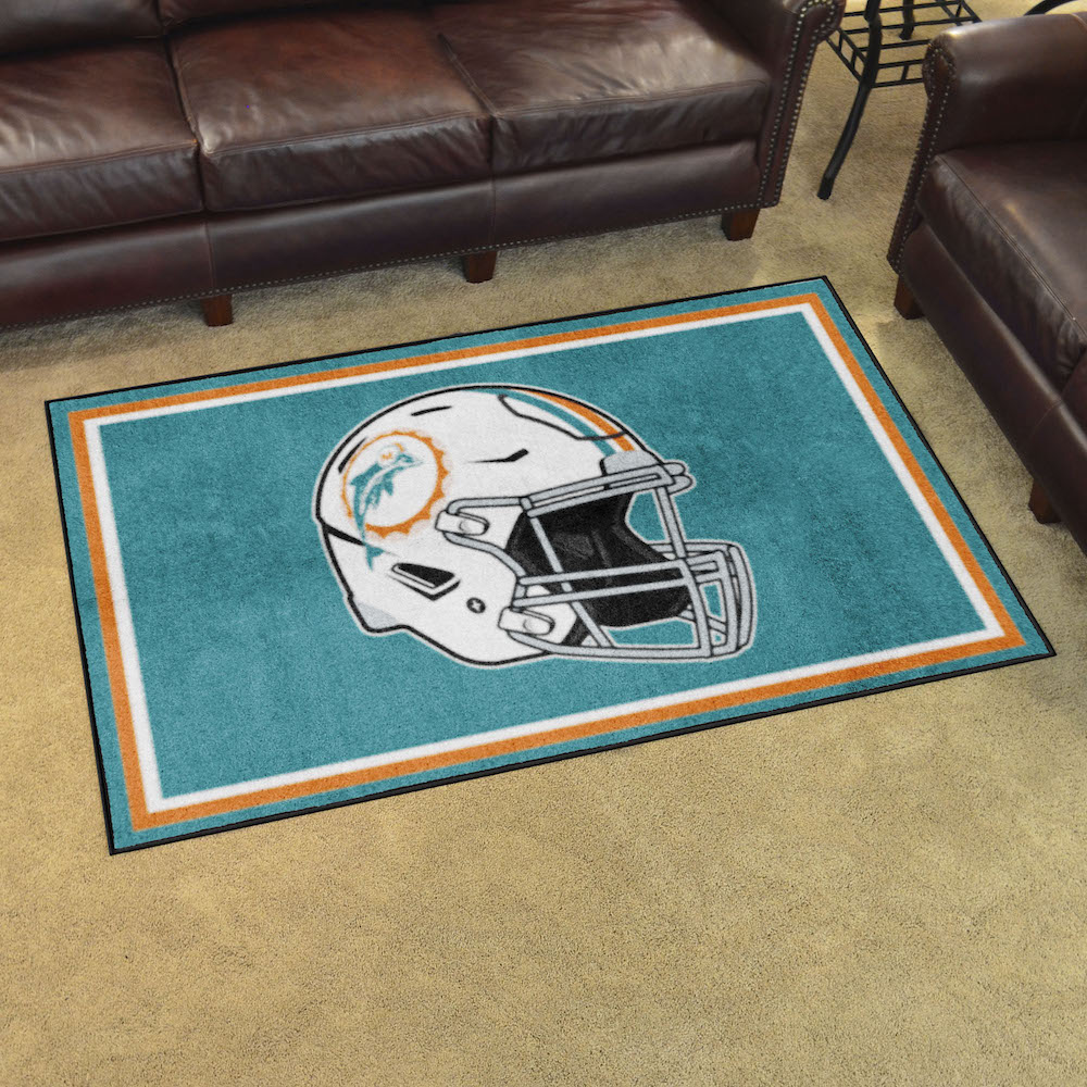 Miami Dolphins 4x6 Area Rug - Throwback Helmet Logo