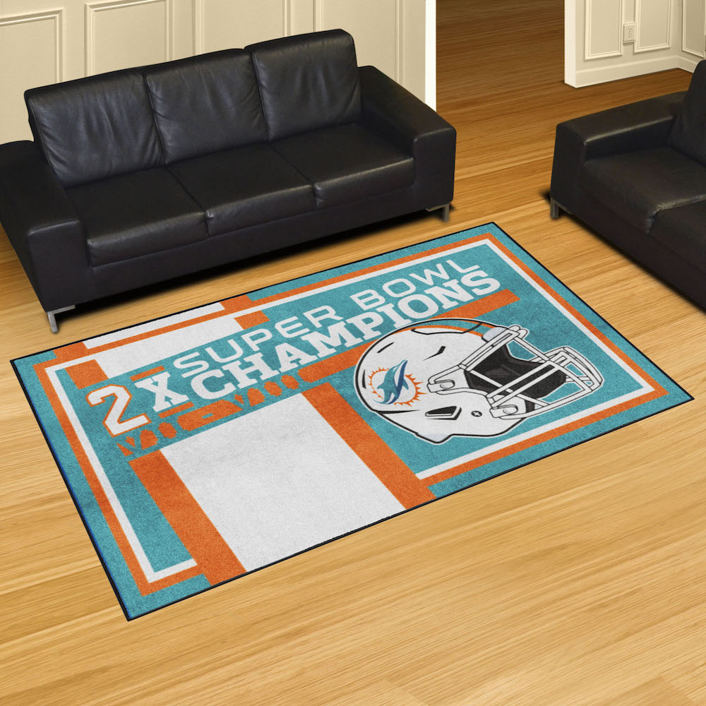 Miami Dolphins 5 x 8 DYNASTY Area Rug