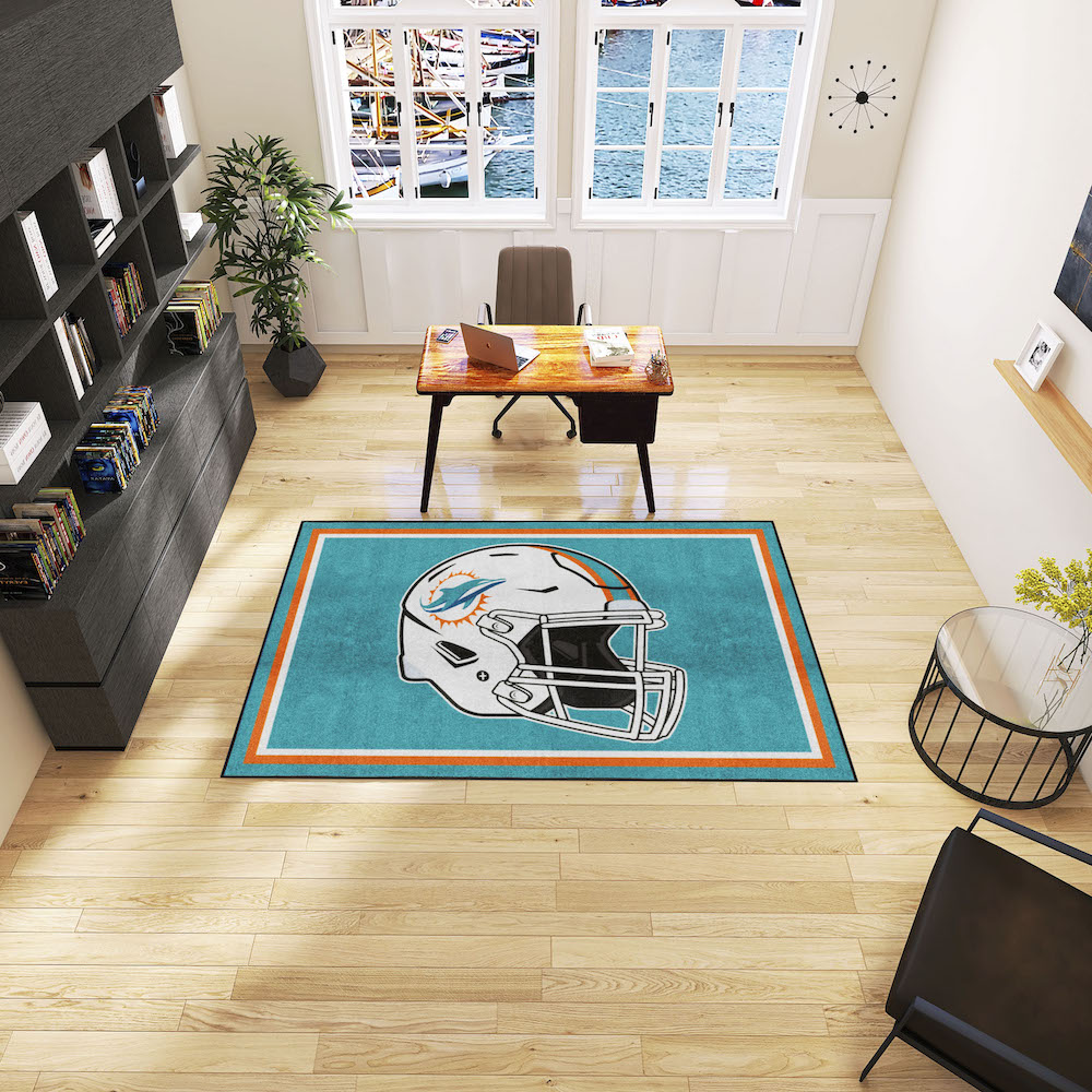 Miami Dolphins 5x8 Area Rug - Helmet Logo