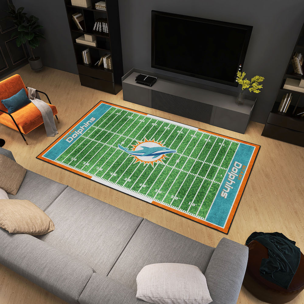 Miami Dolphins 6x10 Ft Ultra Plush Area Rug