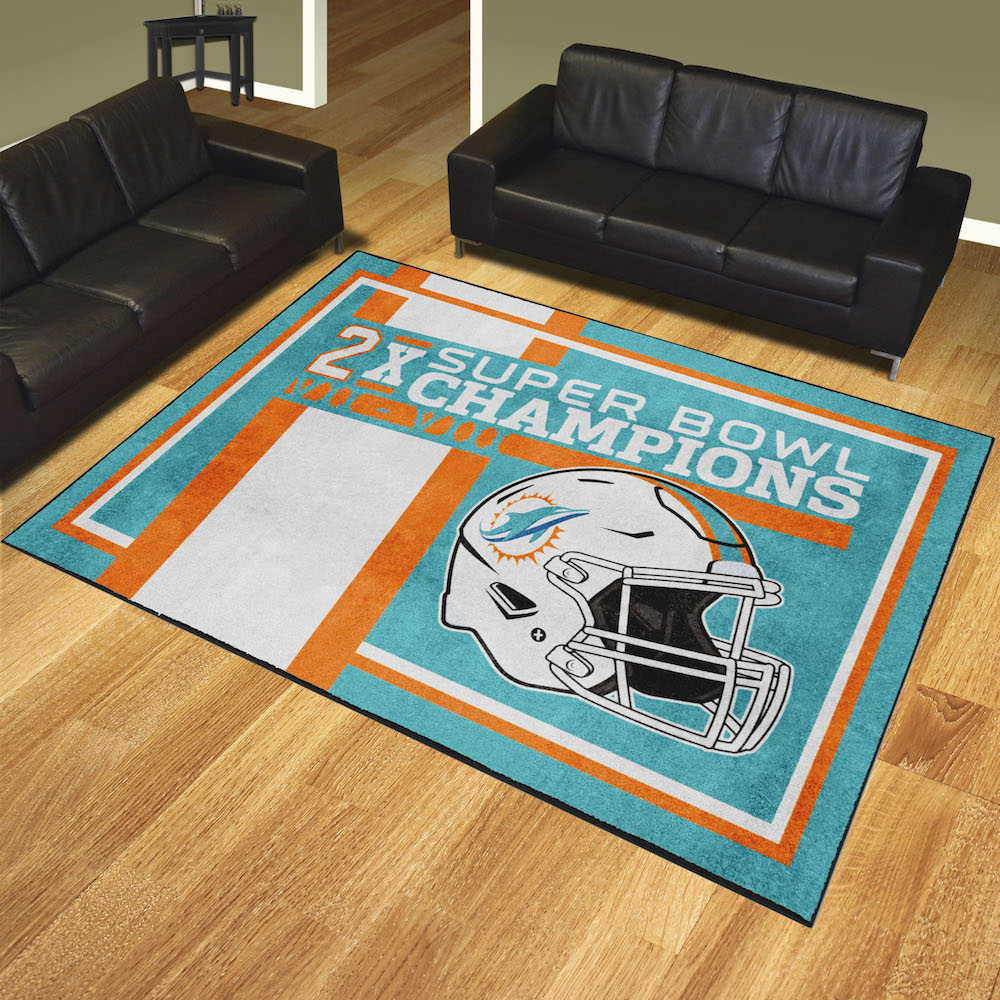 Miami Dolphins 8 x 10 DYNASTY Area Rug