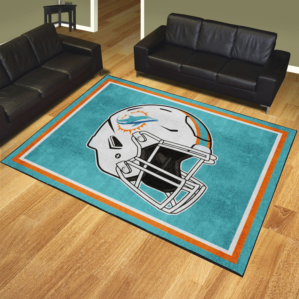 Miami Dolphins Ultra Plush 8x10 Area Rug - Helmet Logo