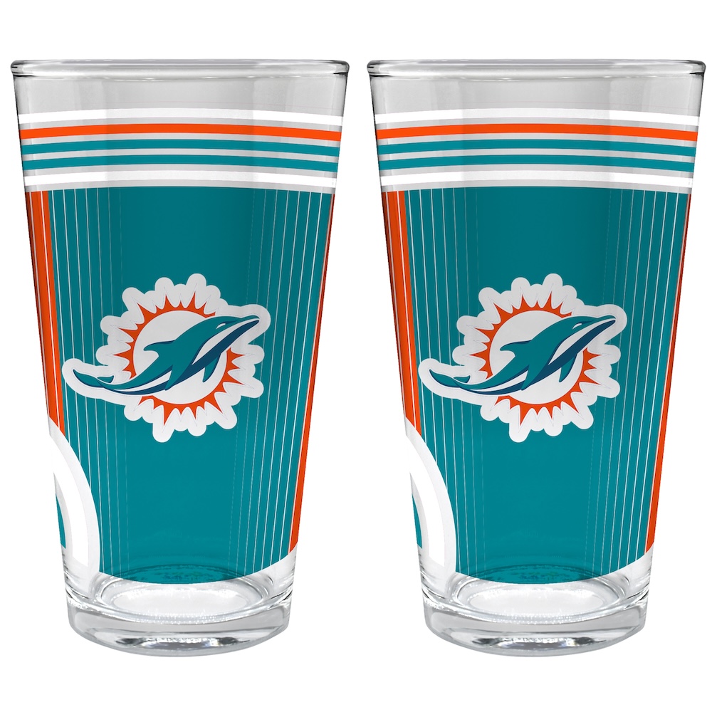 Miami Dolphins COOL VIBES 2 pc Pint Glass Set