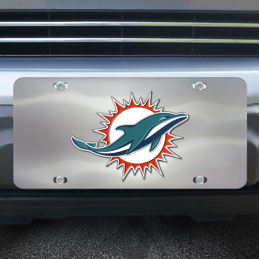 Miami Dolphins Stainless Steel Die-cast License Plate