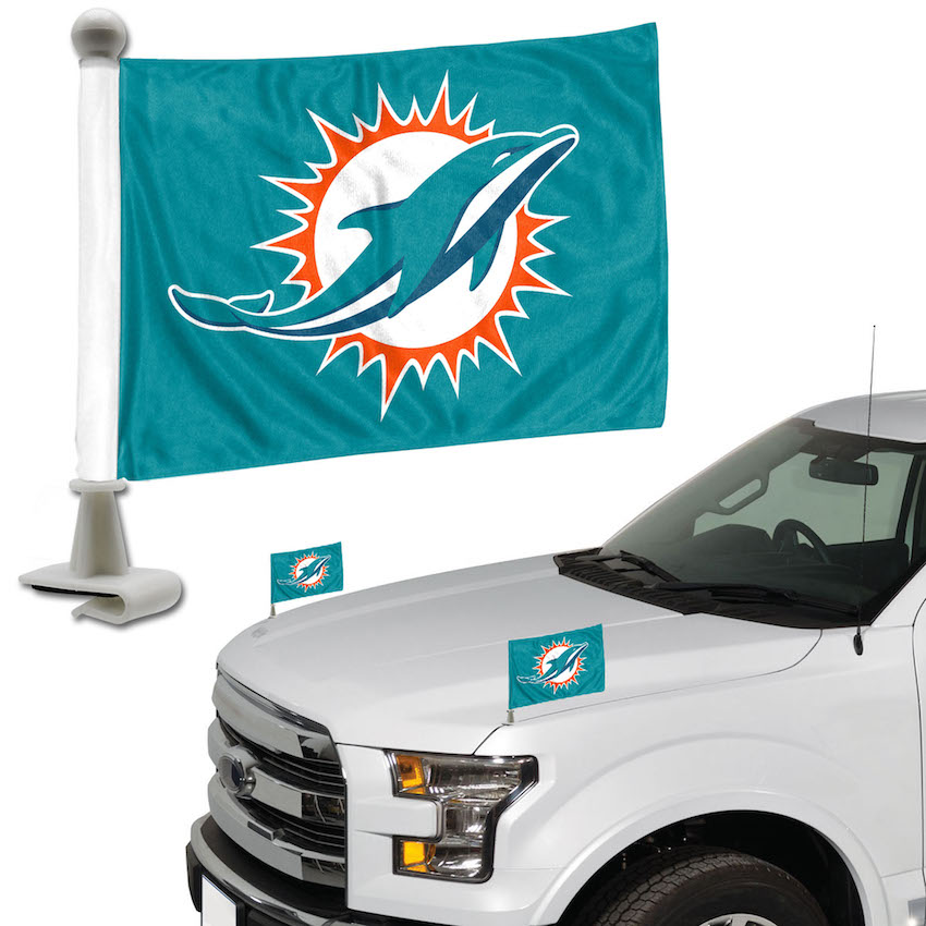 Miami Dolphins Ambassador Car Flags - Sports Unlimited