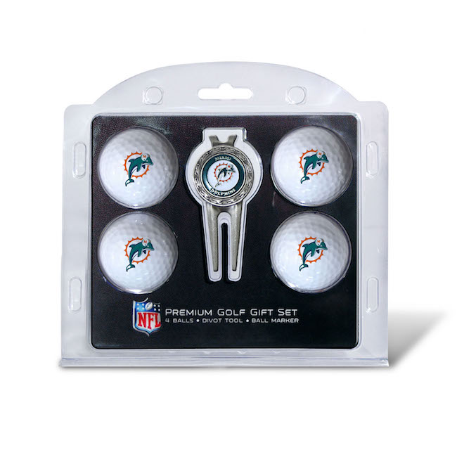 Miami Dolphins 4 Golf Ball and Divot Tool Set