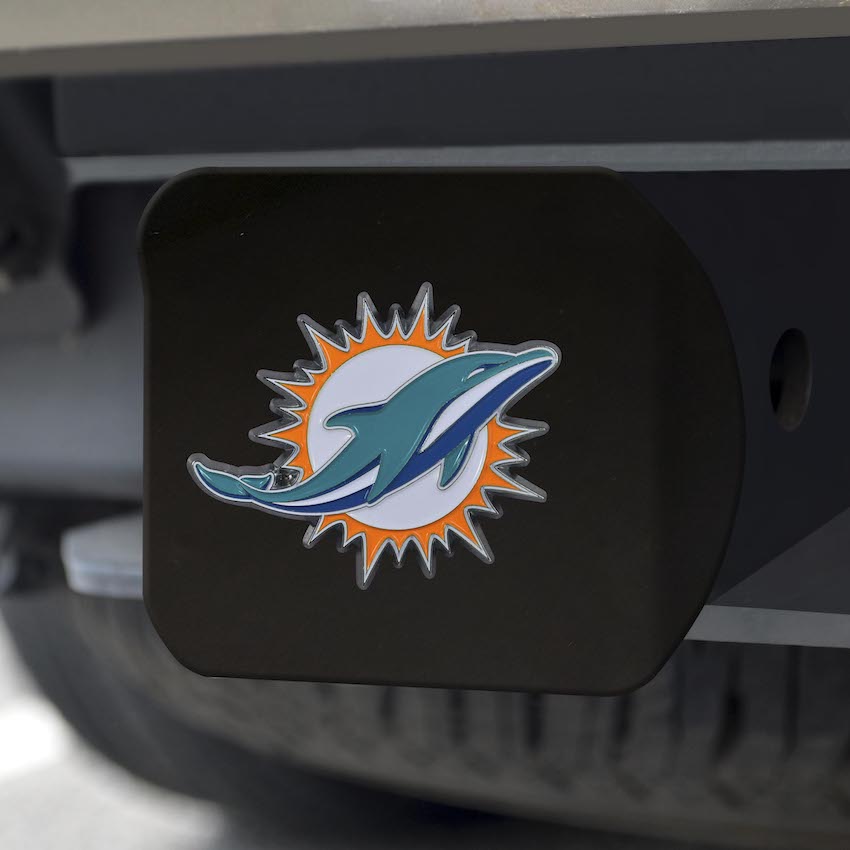 Miami Dolphins Black and Color Trailer Hitch Cover