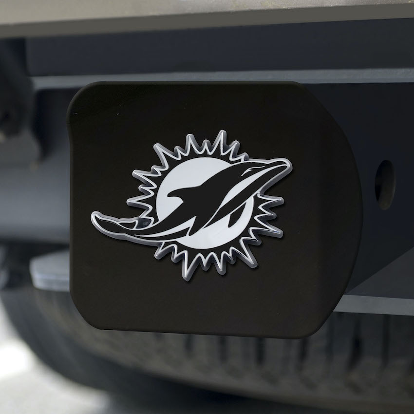 Miami Dolphins BLACK Trailer Hitch Cover