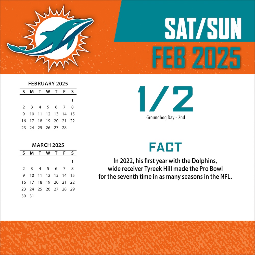 Miami Dolphins 2025 NFL Page-A-Day Box Calendar