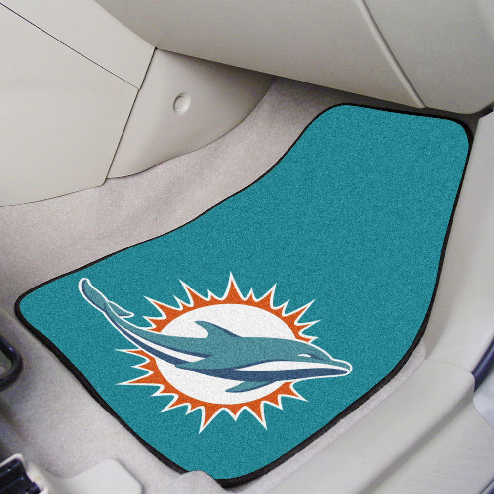 Miami Dolphins Car Floor Mats 18 x 27 Carpeted-Pair