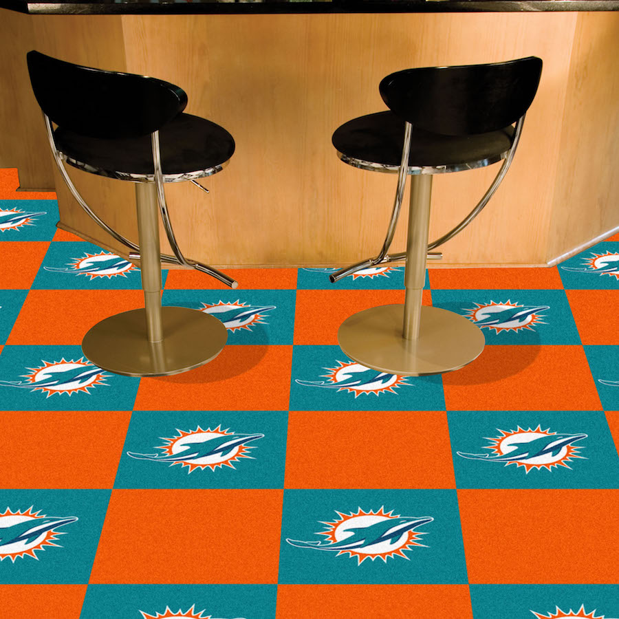 Miami Dolphins Carpet Tiles 18x18 in.