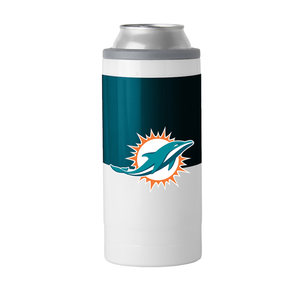 Miami Dolphins Colorblock 12 oz. Slim Can Coolie