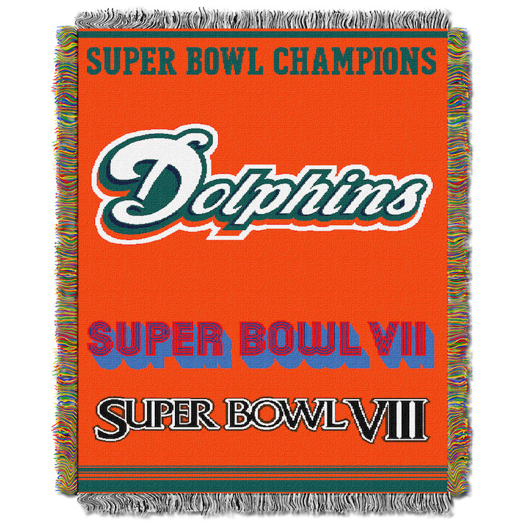 Miami Dolphins Commemorative Super Bowl Tapestry Throw