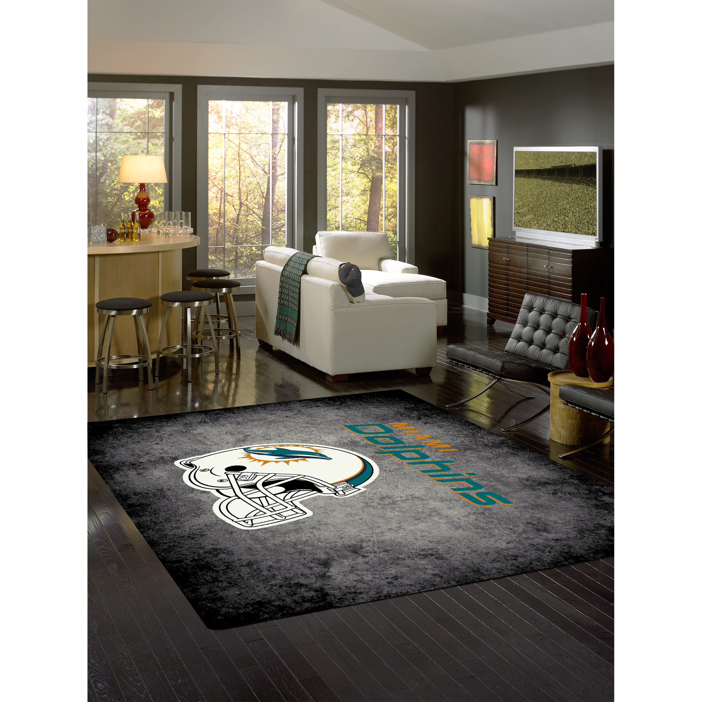 Miami Dolphins 4 X 6 DISTRESSED Rug