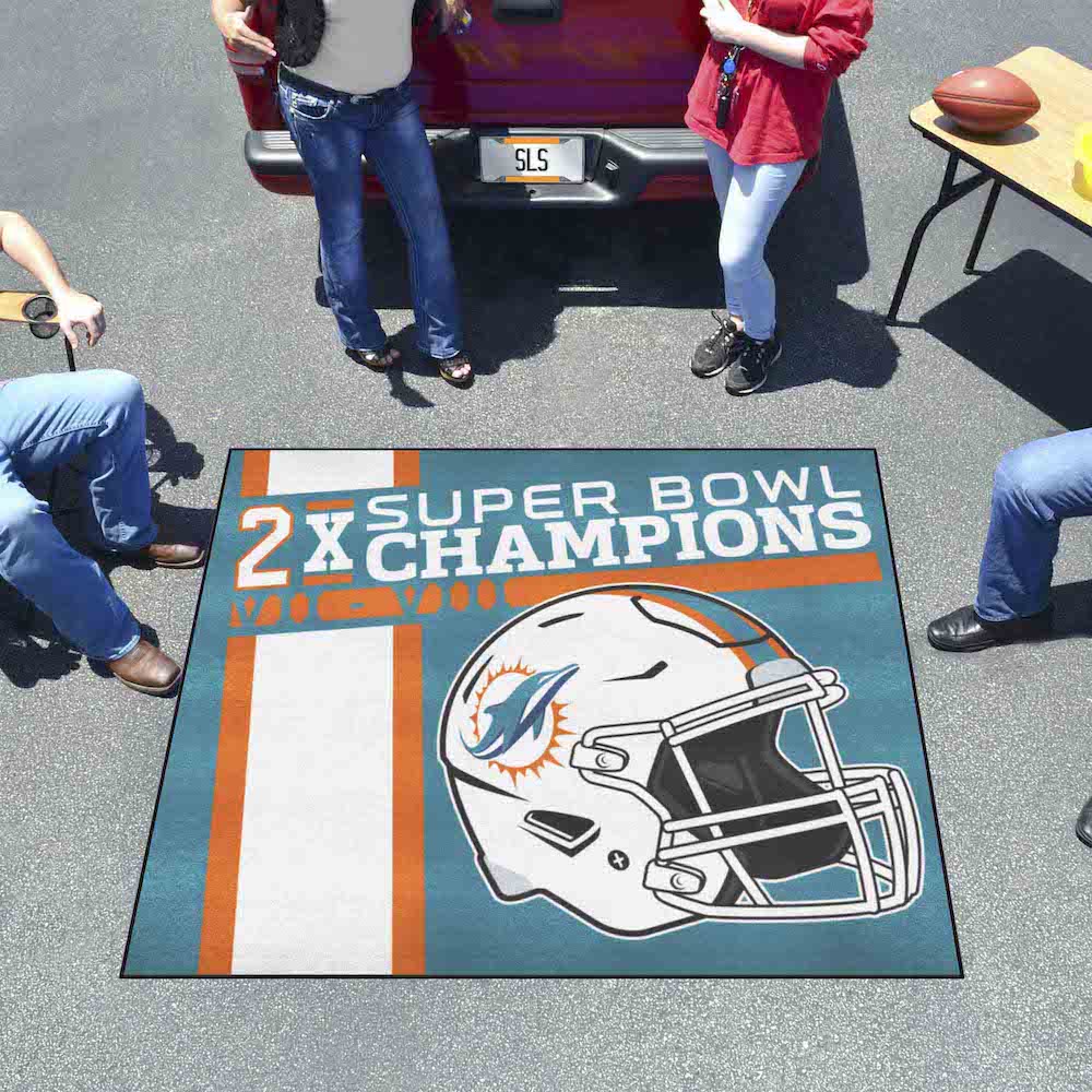 Miami Dolphins DYNASTY Floor Mat - 60 x 72 inch Tailgater style