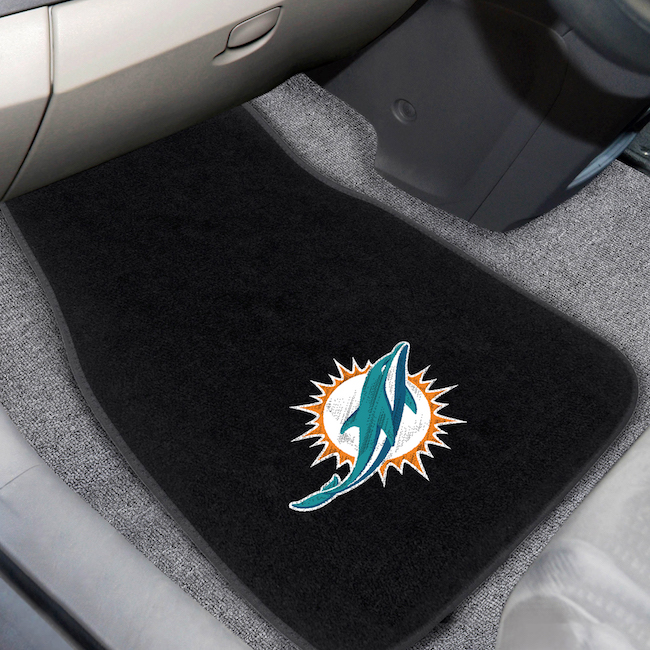 Miami Dolphins Car Floor Mats 17 x 26 Embroidered Pair