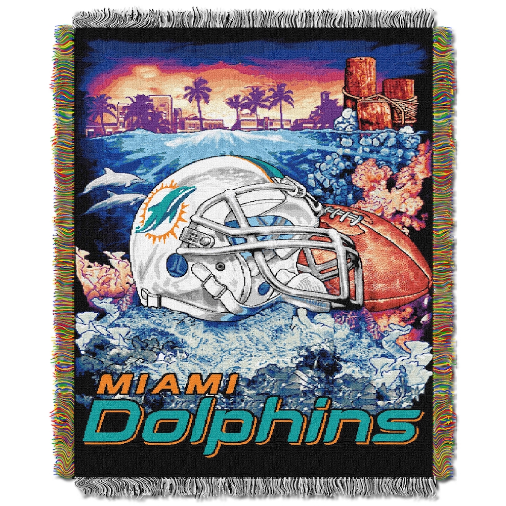 Miami Dolphins Home Field Advantage Series Tapestry Blanket 48 x 60