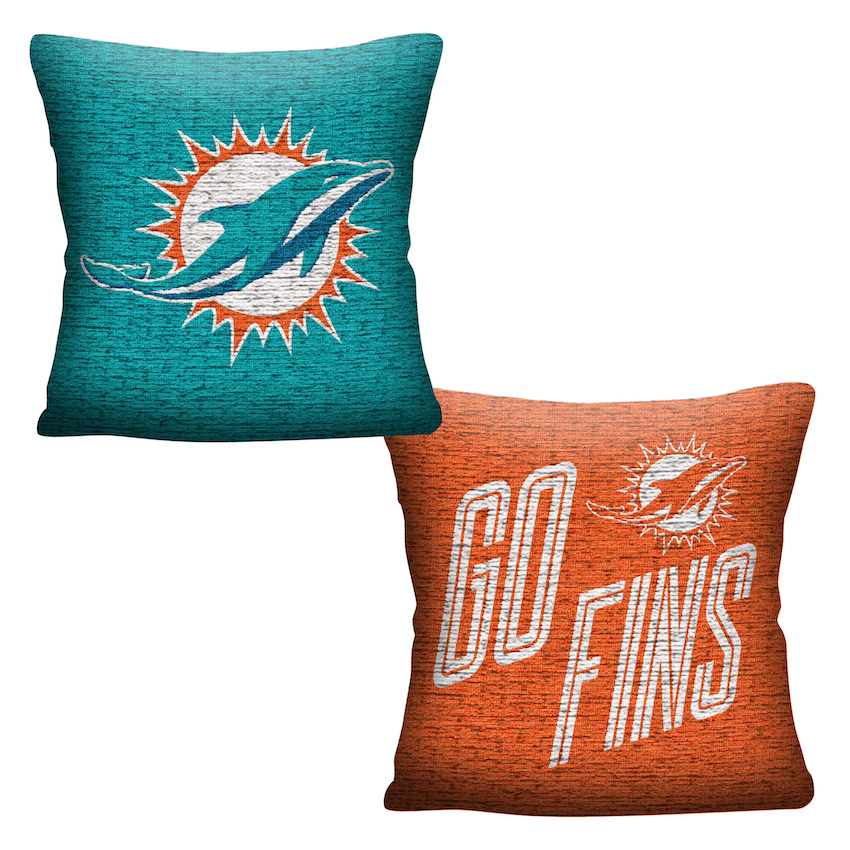 Miami Dolphins Double Sided INVERT Woven Pillow