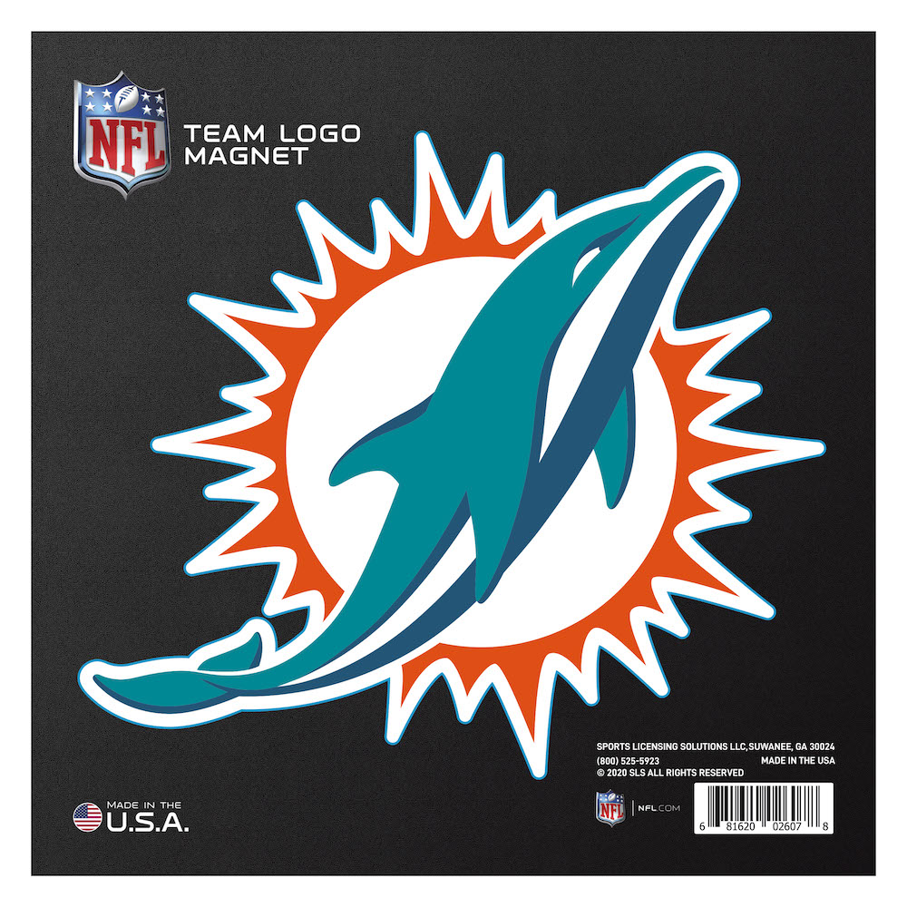 Miami Dolphins Large Team Logo Magnet - Indoor Outdoor