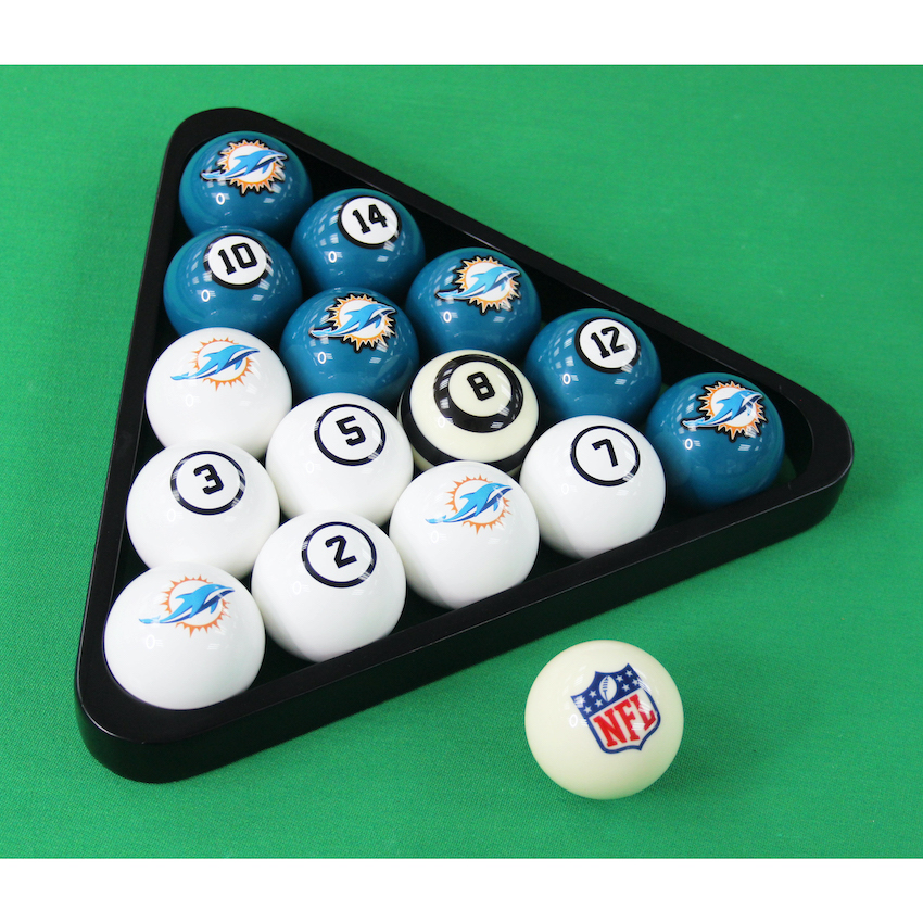 Miami Dolphins Billiard Ball Set with Numbers