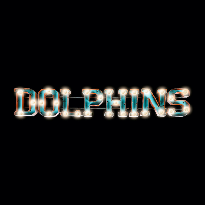 Miami Dolphins Recycled Metal Light Sign